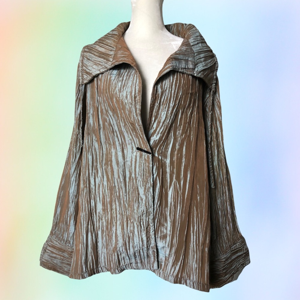Connie’s Moonlight vintage evening jacket blazer iridescent crinkle one button